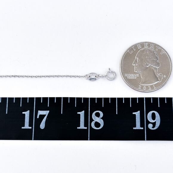 Vintage USA Made Sterling Silver 925 0.7mm Cable Chain Necklace 18.5" - Picture 2 of 3